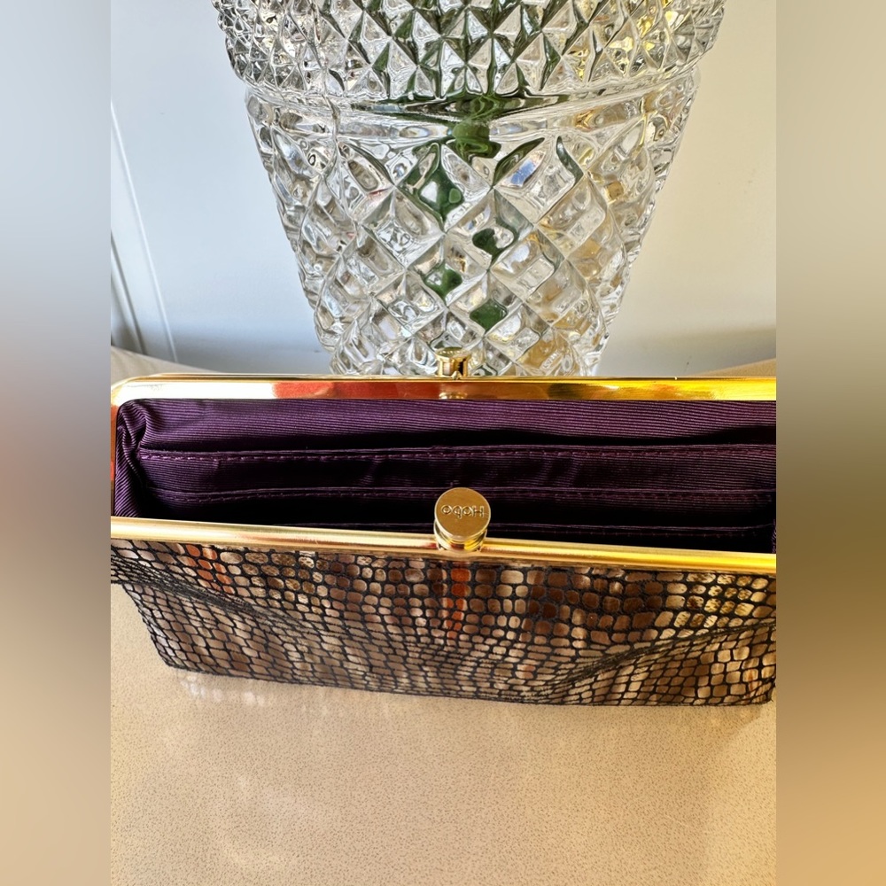 New HOBO The Original Embossed Mixed Metallic Scales Wallet - Picture 7 of 12